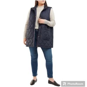 NWT Barbour Cosmia Quilted Liner Plus in Navy Blue Size 1X